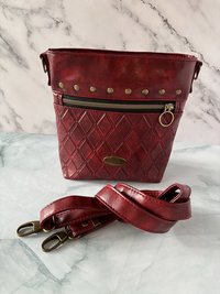 The Donna Crossbody – Deep Scarlet Multi-Pocket Travel Bag with Antique Gold Hardware