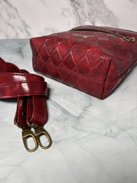 The Donna Crossbody – Deep Scarlet Multi-Pocket Travel Bag with Antique Gold Hardware