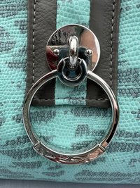 Turquoise Renegade - Western-Inspired Turquoise Faux Leather Handbag with Silver Hardware & Statement Ring Detail