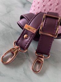 The Donna Crossbody – Pink & Purple Ostrich & Synthetic Leather Crossbody Bag with Multi-Pocket Design