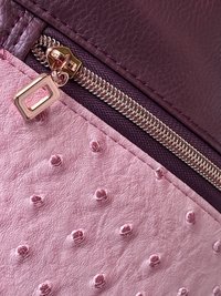 The Donna Crossbody – Pink & Purple Ostrich & Synthetic Leather Crossbody Bag with Multi-Pocket Design