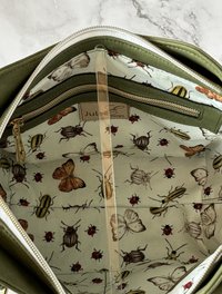 Daisy-Mae Floral Handbag – Olive Green Convertible Crossbody, Shoulder Bag with Gold Hardware - Shoulder, Handbag & Crossbody