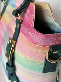 The Sunset Mirage Tote – Colorwashed with Moroccan Blue Straps and matching Eyeglass case