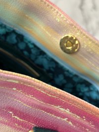 The Sunset Mirage Tote – Colorwashed with Moroccan Blue Straps and matching Eyeglass case