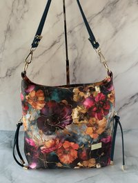 Midnight Bloom Semi-Slouchy Handbag one of a kind multi-color handbag