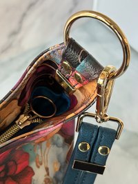 Midnight Bloom Semi-Slouchy Handbag one of a kind multi-color handbag