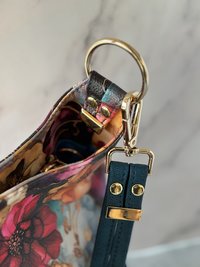 Midnight Bloom Semi-Slouchy Handbag one of a kind multi-color handbag