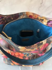 Midnight Bloom Semi-Slouchy Handbag one of a kind multi-color handbag