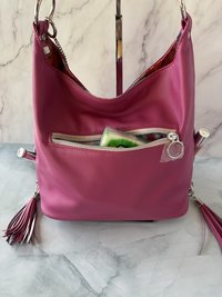 The Rebel Rose Slouchy Handbag in Honeysuckle Pink