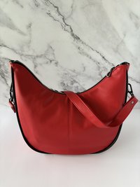 Custom Red, Black & White Slouchy Statement Handbag & Eye/Sun Glass case set - a standout piece to add to your wardrobe