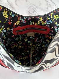 Custom Red, Black & White Slouchy Statement Handbag & Eye/Sun Glass case set - a standout piece to add to your wardrobe