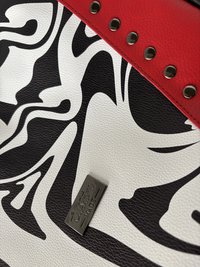 Custom Red, Black & White Slouchy Statement Handbag & Eye/Sun Glass case set - a standout piece to add to your wardrobe