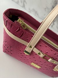 The “I’m Fabulous” Pink/Blush Croc/Ostrich Handbag with Sunglass/Eyeglass case