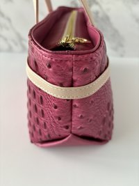 The “I’m Fabulous” Pink/Blush Croc/Ostrich Handbag with Sunglass/Eyeglass case
