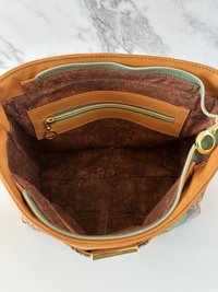 Green Snakeskin Shoulder Handbag - Premium Faux Leather