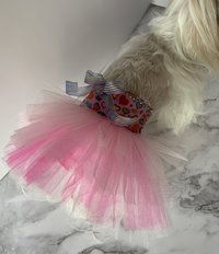 Heart and Love Pink Tutu skirt for small breed dog