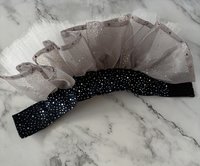 Tutu Skirt for Small Breed Dog - Denim waistband and full shimmery tutu skirt