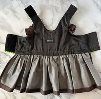 School Days small breed dog Harness Dress with solid cast D-ring & ruffle sleeves