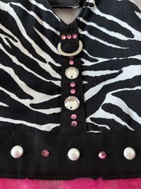 Safari Girl Dog Harness Dress with solid cast D-ring