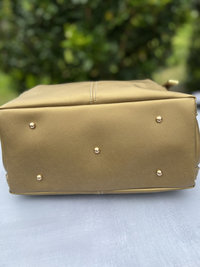 Semi-Slouchy Handbag in gold crosshatch - custom made - the only one of its kind - premium faux leather
