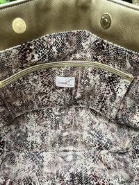 Semi-Slouchy Handbag in gold crosshatch - custom made - the only one of its kind - premium faux leather