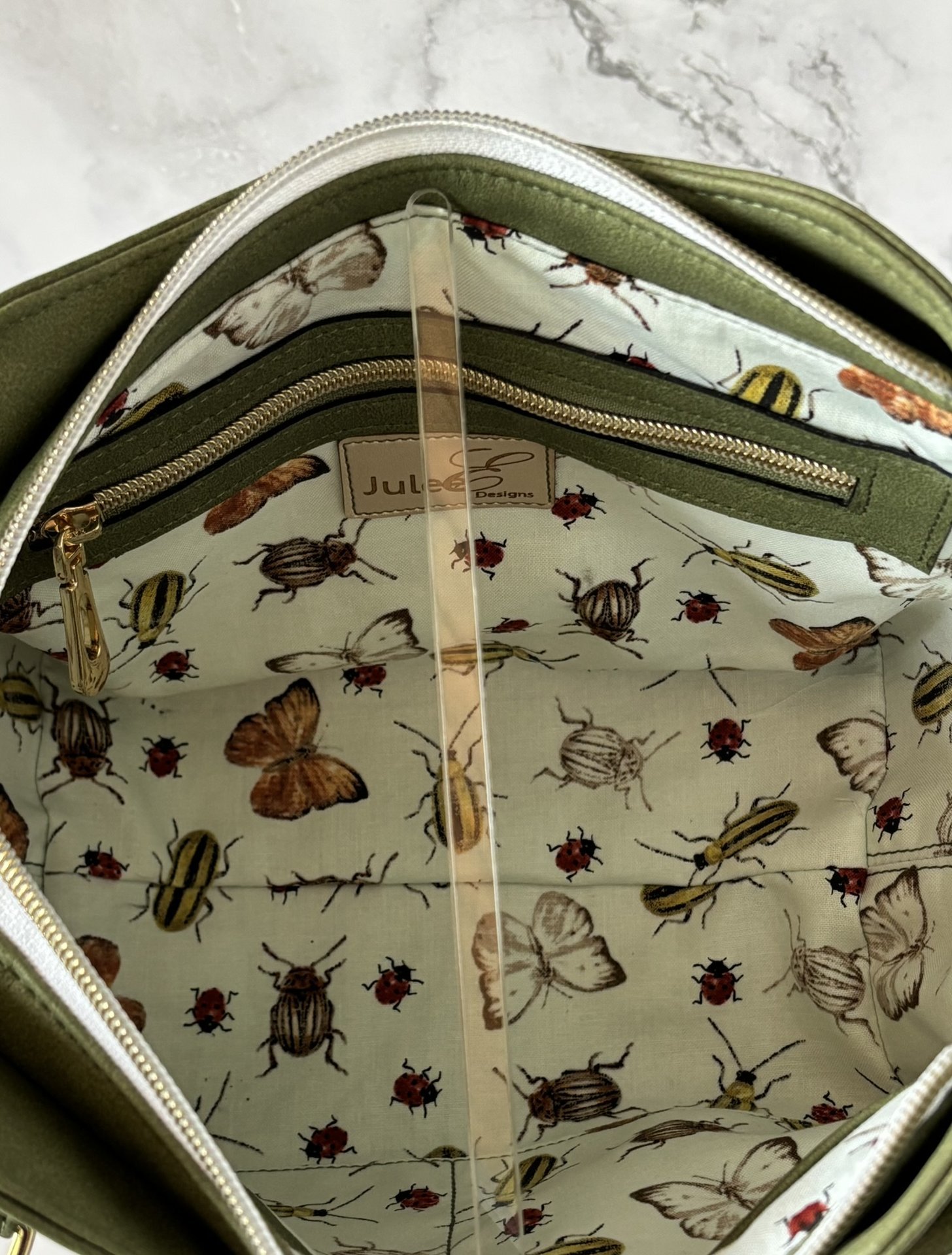 Daisy-Mae Floral Handbag – Olive Green Convertible Crossbody, Shoulder Bag with Gold Hardware - Shoulder, Handbag & Crossbody