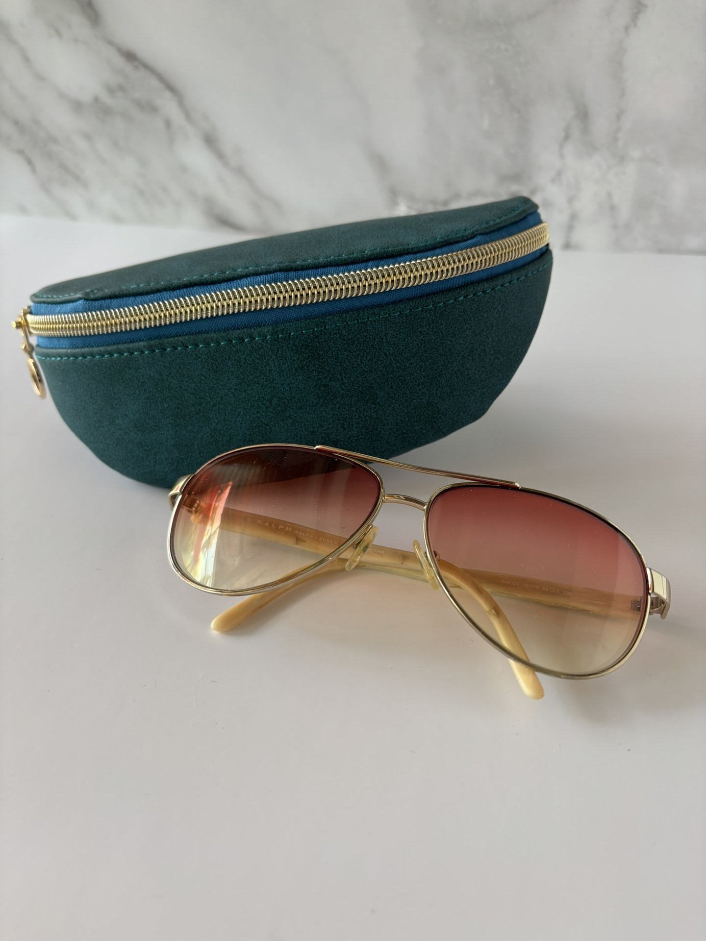 The Sunset Mirage Tote – Colorwashed with Moroccan Blue Straps and matching Eyeglass case