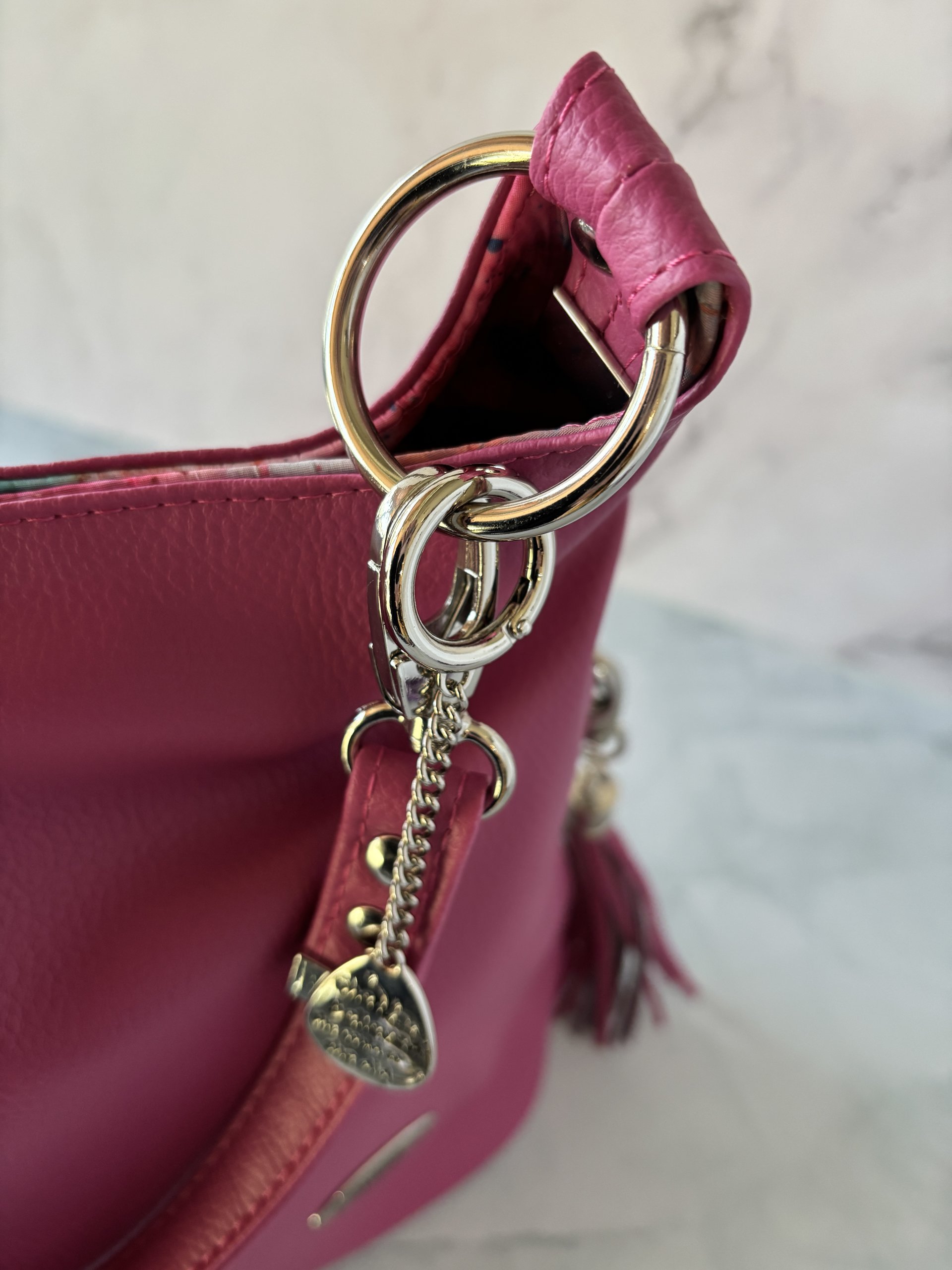 The Rebel Rose Slouchy Handbag in Honeysuckle Pink