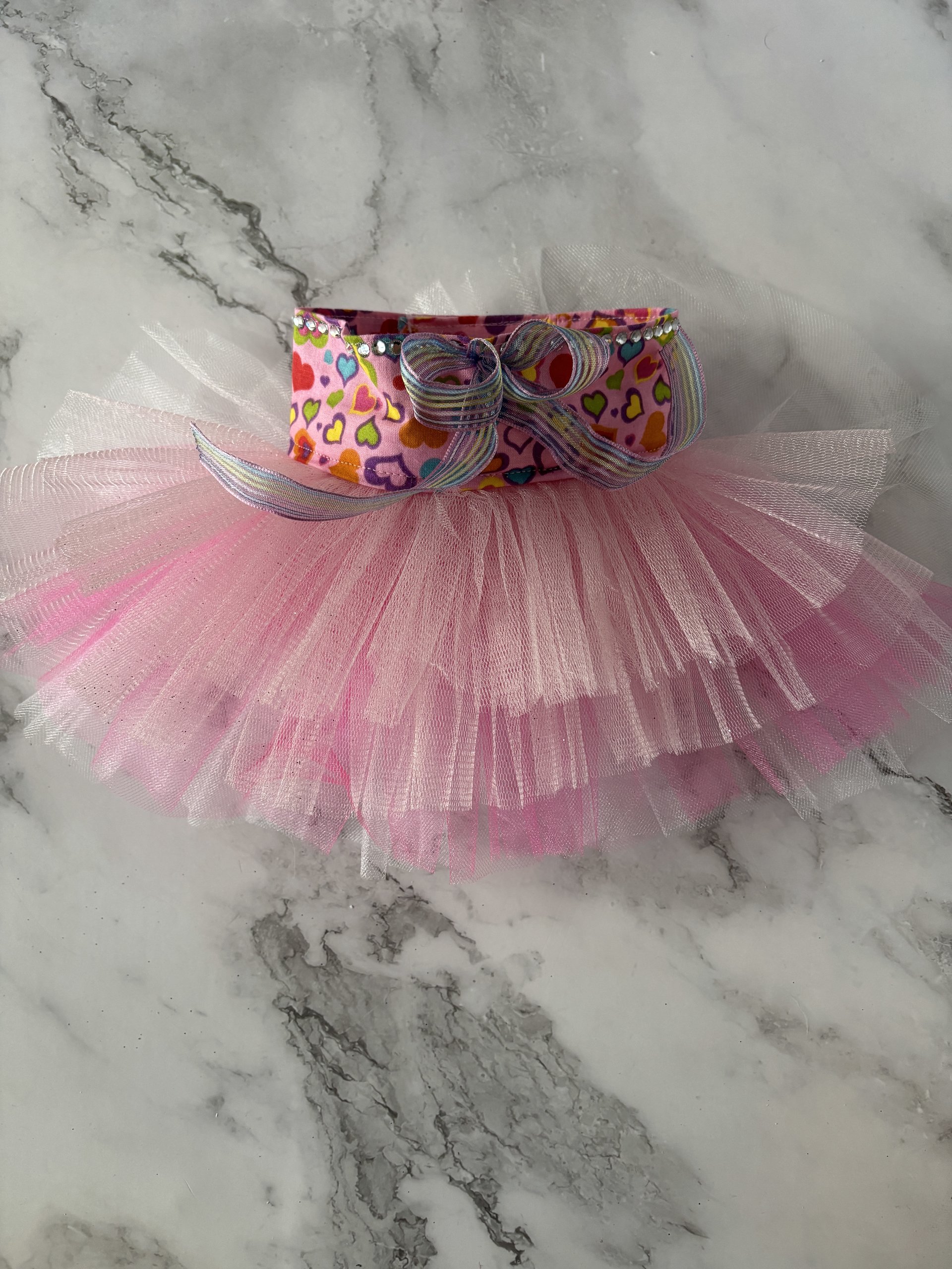Heart and Love Pink Tutu skirt for small breed dog