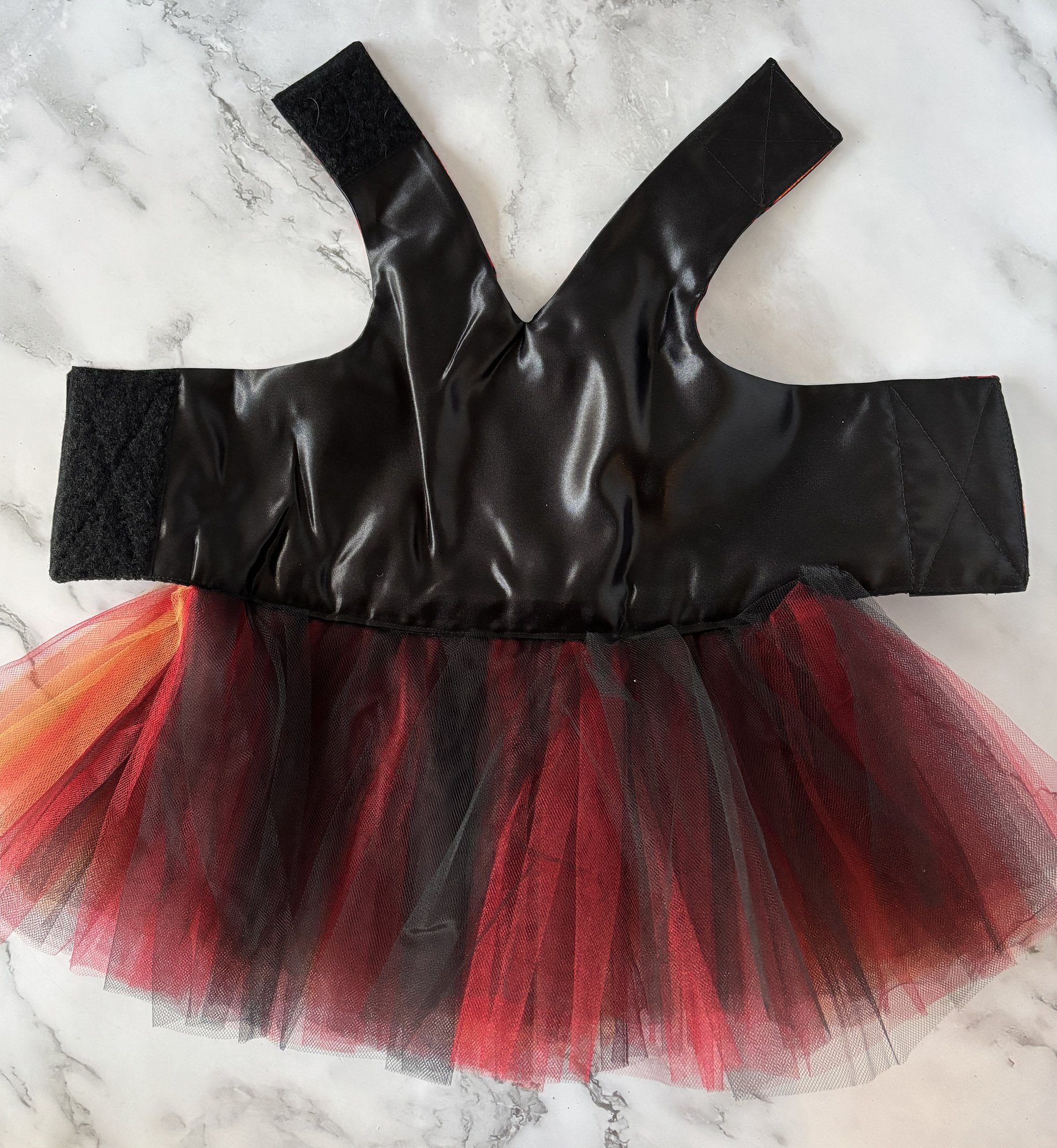 Little Miss Wildfire Harness Dress for small breed dog - with D-ring for walking on a leash