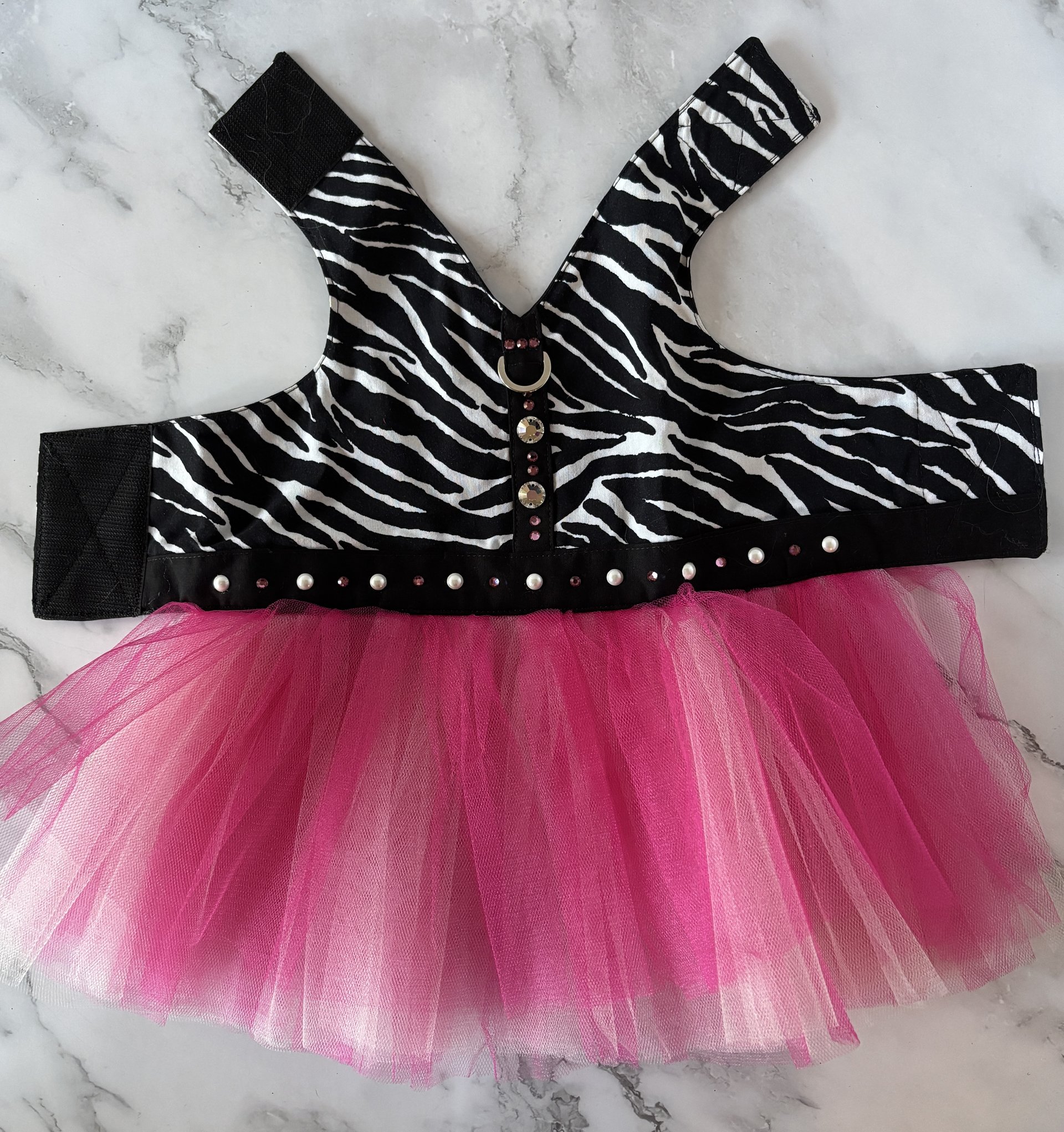 Safari Girl Dog Harness Dress with solid cast D-ring