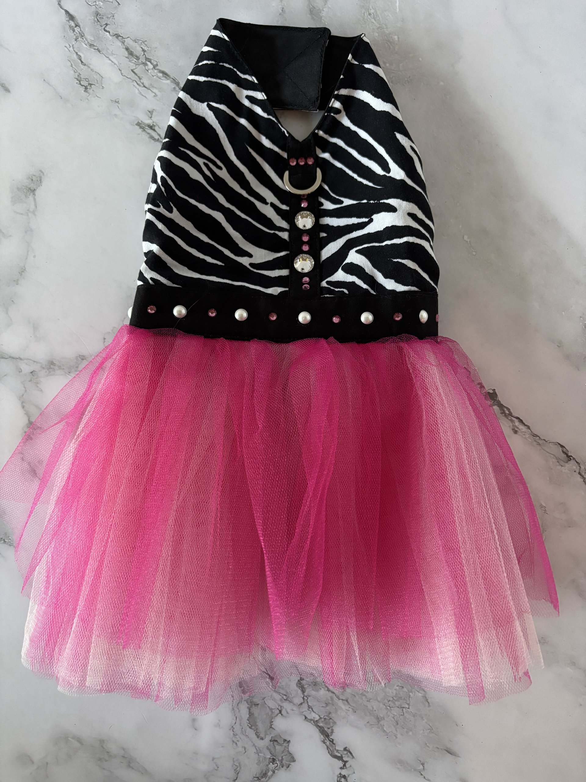 Safari Girl Dog Harness Dress with solid cast D-ring