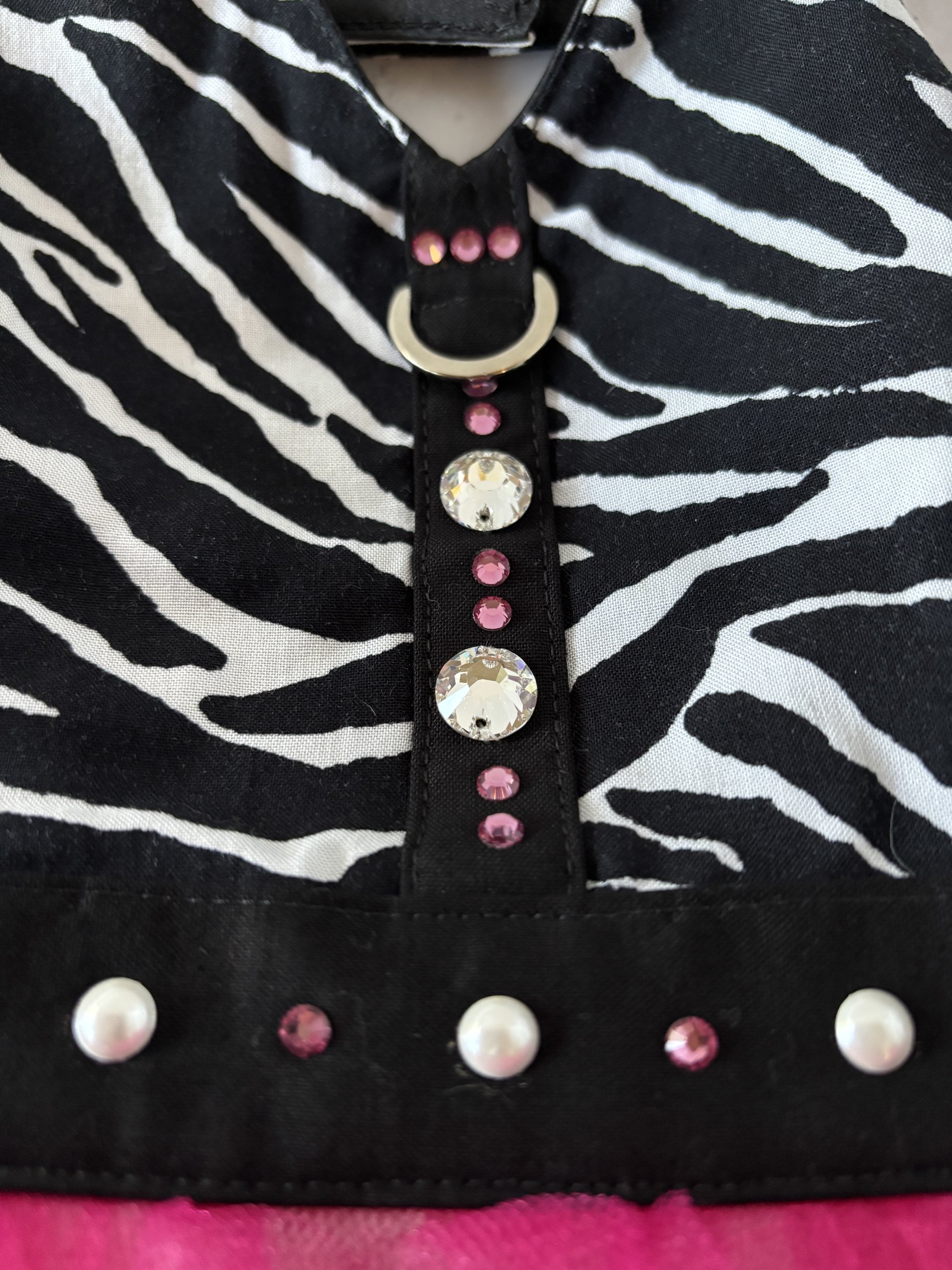 Safari Girl Dog Harness Dress with solid cast D-ring