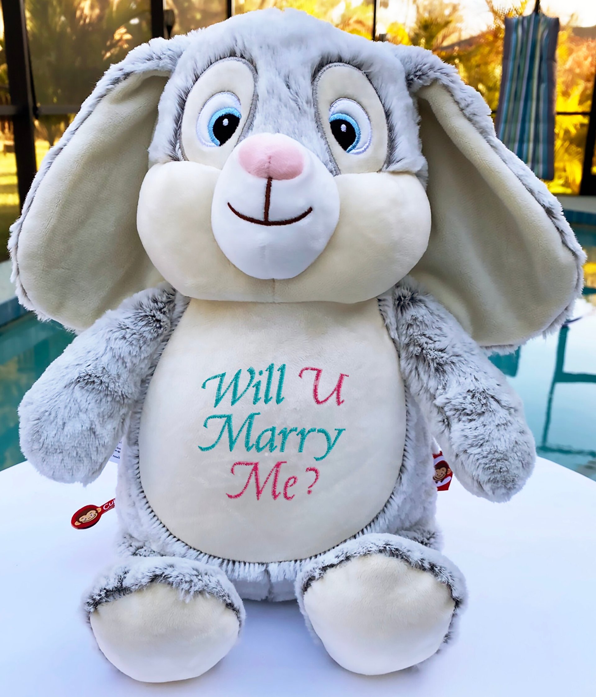 Custom Embroidered 17" Plush Bunny