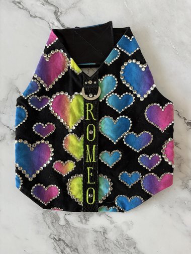 "Romeo" Million Dollar Baby small breed dog harness - Handmade - adorned with massive amounts of Austrian Crystals - One of a kind