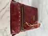 The Donna Crossbody – Deep Scarlet Multi-Pocket Travel Bag with Antique Gold Hardware